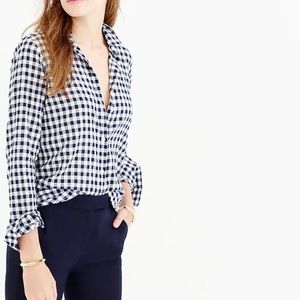 J crew gingham top